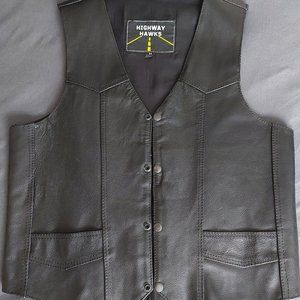 Leather Motorcycle Vest Size Medium